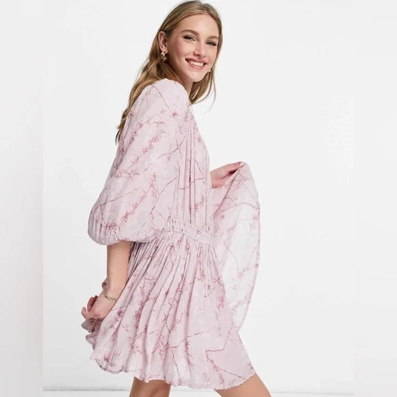 ALLSAINTS Isobella Freya Dress in Mink Pink - Picture 3 of 11